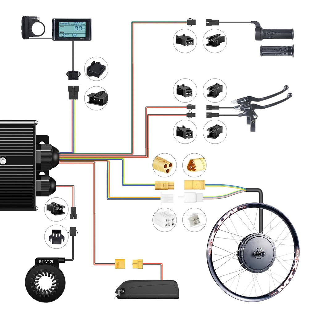 48V & 52V 2000W Ebike Conversion Kit with Battery