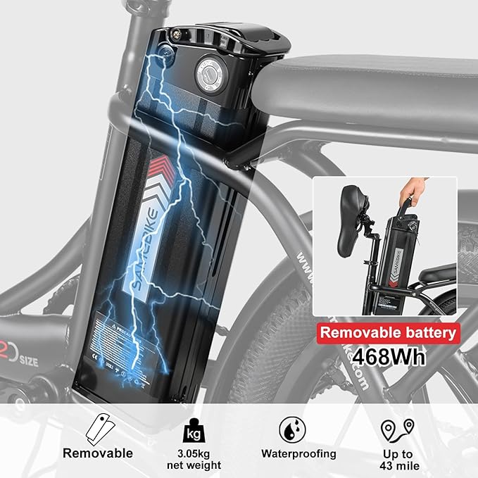 SAMEBIKE Electric Bike, Folding Adult Electric Mountain Bike