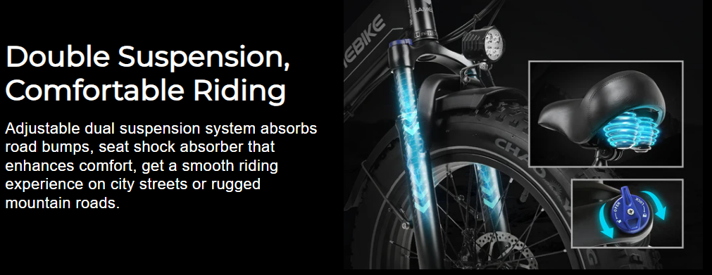 HITWAY Fat Tyre Electric Bike, Off-Road E-MTB Range 60-120km, Folding Electric Bicycle