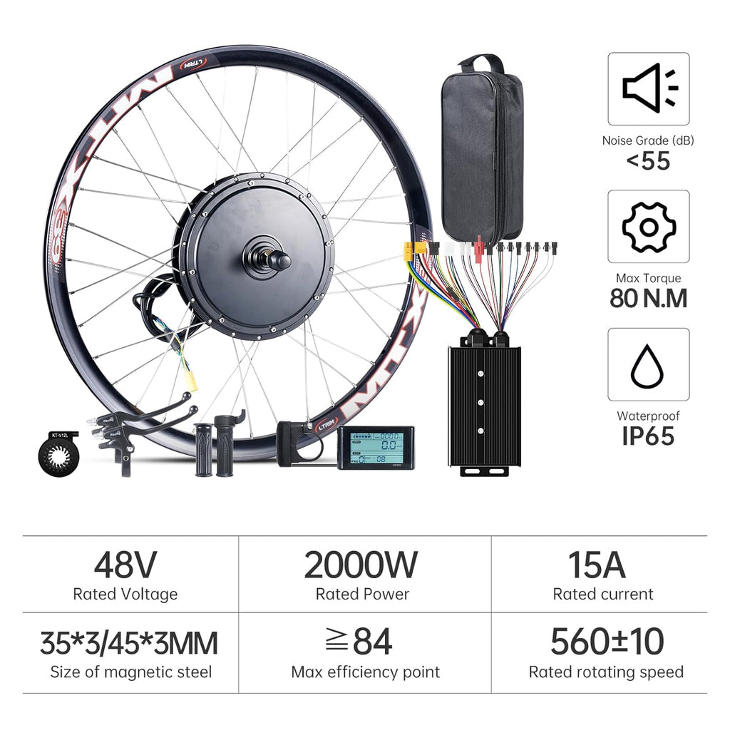 48V & 52V 2000W Ebike Conversion Kit with Battery