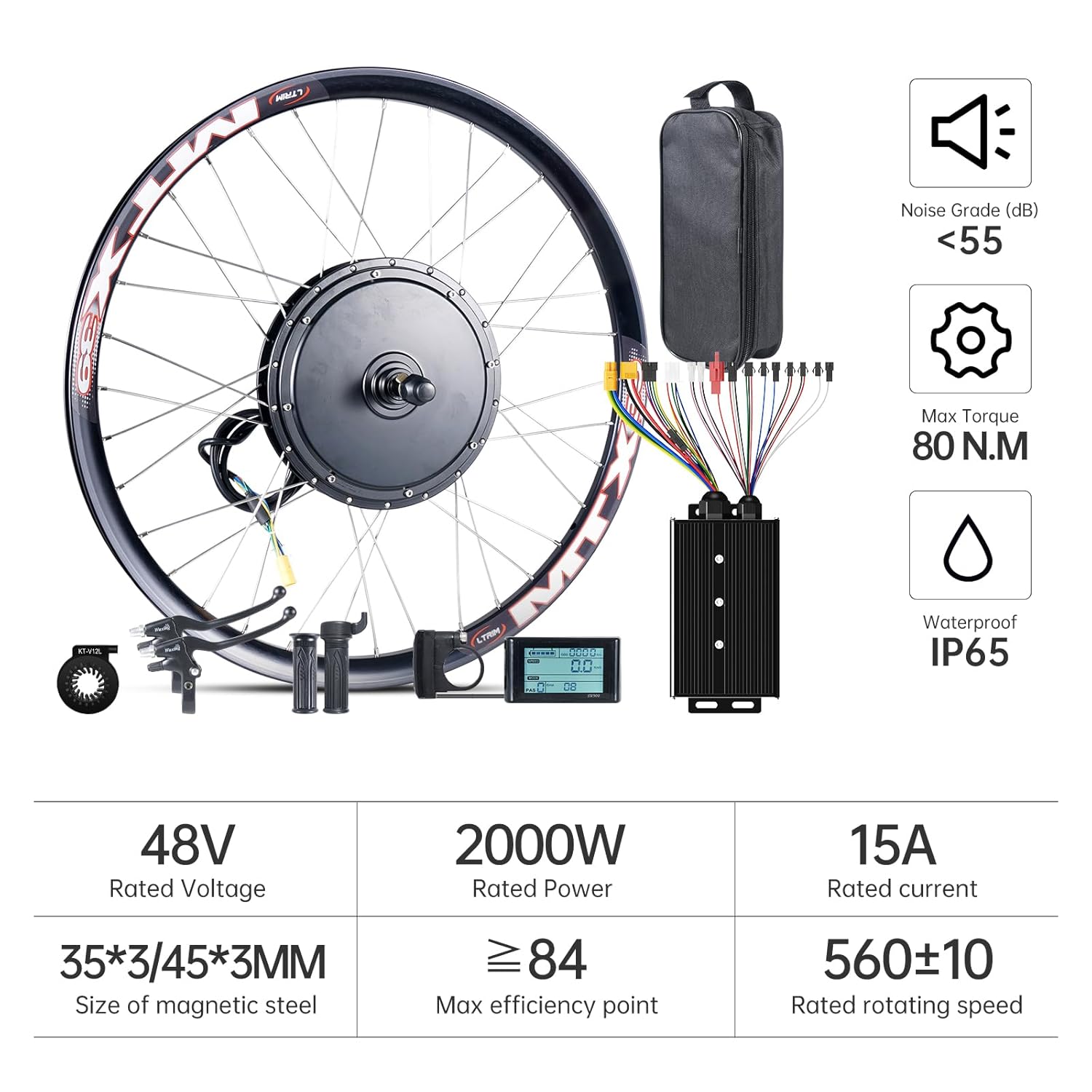 48V & 52V 2000W Ebike Conversion Kit with Battery