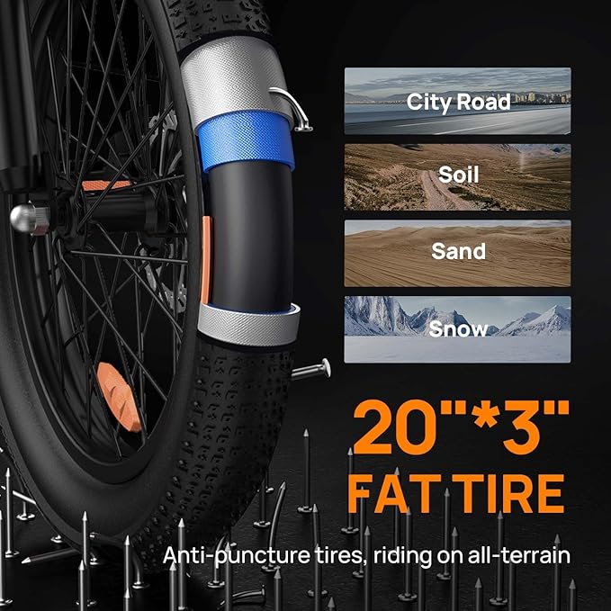 URLIFE Electric Bike - Fat Tire - 250W Motor Ebike