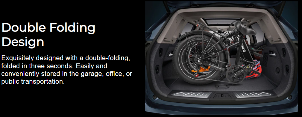 HITWAY Fat Tyre Electric Bike, Off-Road E-MTB Range 60-120km, Folding Electric Bicycle