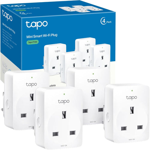 Tapo P100 (4-Pack) Smart Plug, Wi-Fi Plug, App Remote Control, Alexa Plug, Voice Control with Alexa & Google