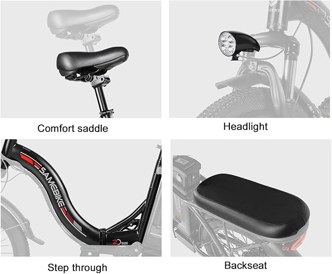 SAMEBIKE Electric Bike, Folding Adult Electric Mountain Bike