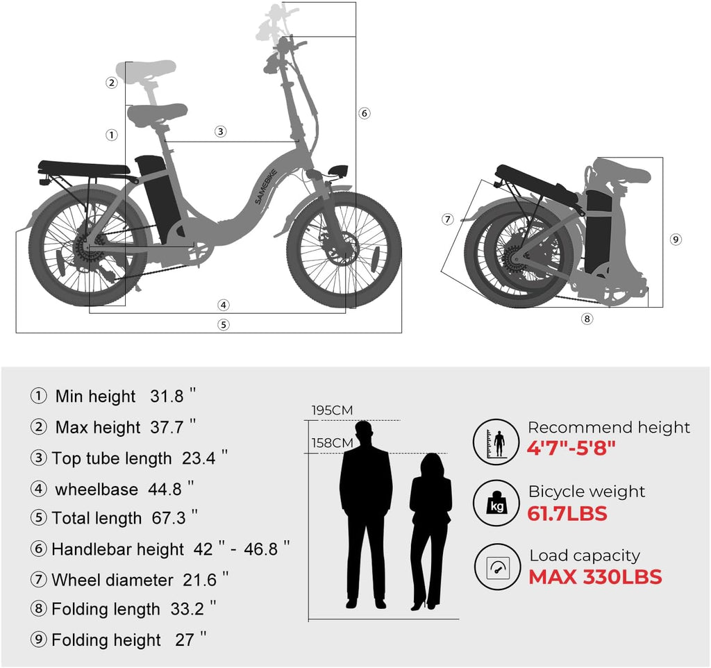SAMEBIKE Foldable Electric Bike